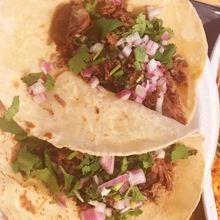 Asada Tacos w/cilantro and onion