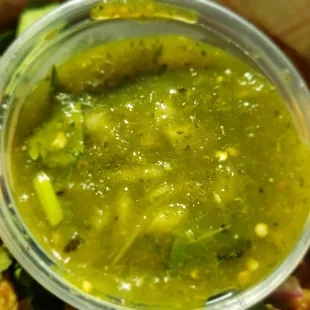 Look how good and chunky the green sauce is.