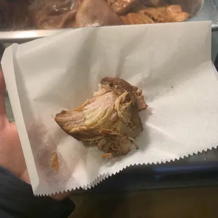 Very generous carnitas sample AFTER I already took a bite