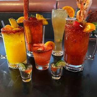 Margaritas, Michiladas, Long Island Ice Tea and shots! Cheers!