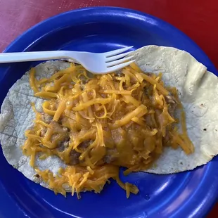 Bean + cheese tacos