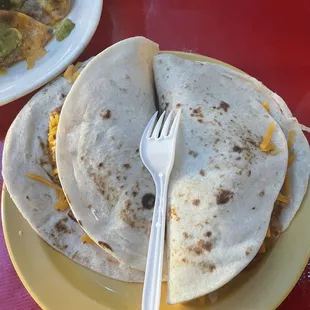 a plate of quesadillas