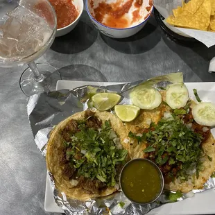 Left: Langua Street Taco Right: Pastor Street Taco