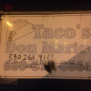 a taco's don mario sign
