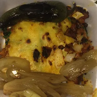 a close up of a container of food