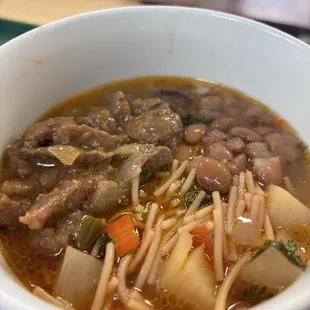 Fidel soup with beef and beans