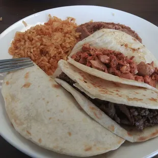 a plate of mexican food
