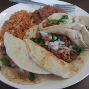 a plate of mexican food