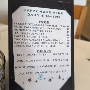 Happy Hour Menu