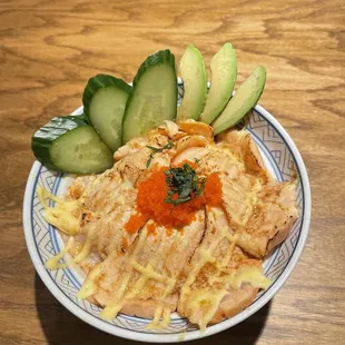 Fire Torched Salmon Donburi