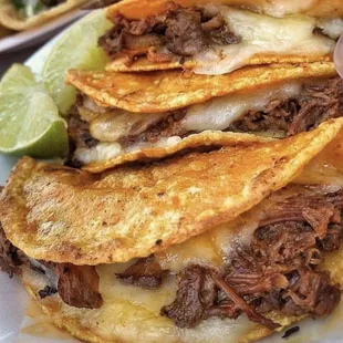 Birria Tacos with mozzarella cheese