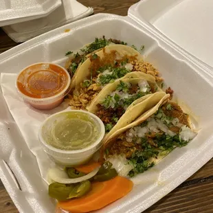 Steak, Chicken, Chorizo and pork