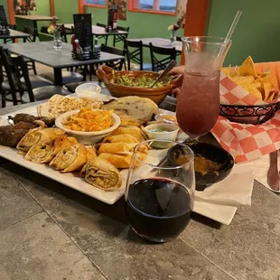 Sampler &amp; drinks! Their house red wine Josh $7 a glass awesome!