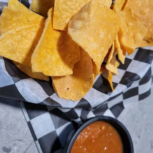 Complimentary chips and salsa
