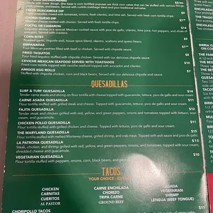 menu