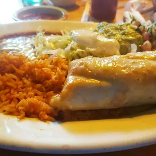Co workers Chicken chimichanga that we thought our server said was a shrimp chimichanga lol