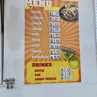 Simple menu with decent prices.