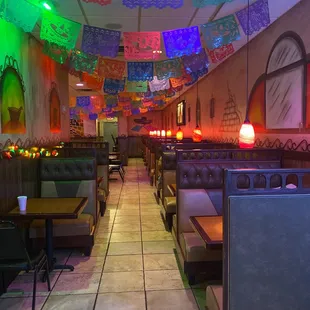 the interior of a mexican restaurant