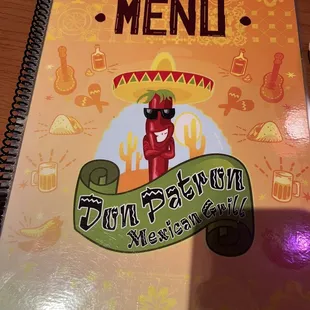 Menu cover