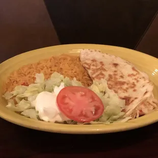 Seafood burrito with rice.