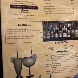 a menu for a mexican restaurant