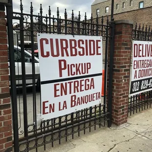 Curbside pickup available