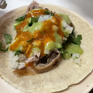 Make your own carnitas taco