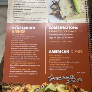 Burrito Menu