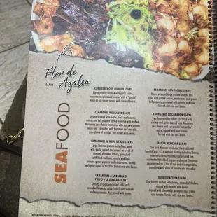 Seafood Menu