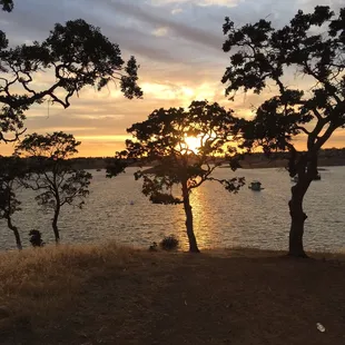 Our view from our tents at sunset