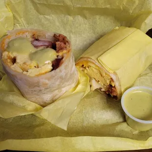 Bacon breakfast burrito with avocado salsa. Yumm!!