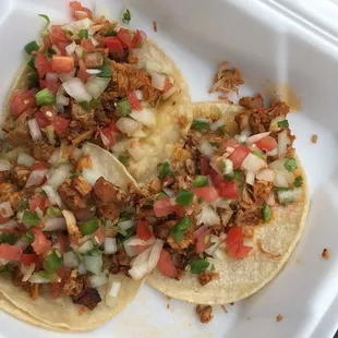 Chicken tacos with pico