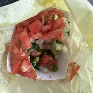 Pico wasn't mixed and didn't have salt or lime but I did appreciate that there weren't as many onions and the cut sizes were fine.