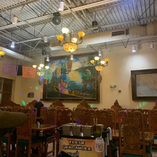 Inside with fresh guacamole stand