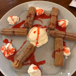 Churros - whipped cream and ice cream went so well with these