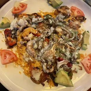 Texana Fajitas Fundida *not on the menu but SO good