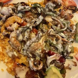 Texana Fajitas Fundida *not on the menu you have to ask for it