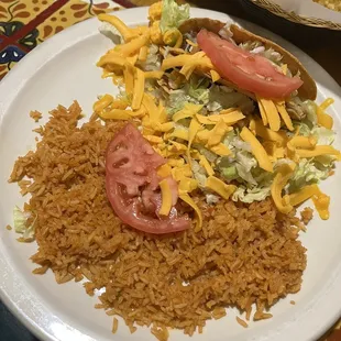2 Tacos  and rice