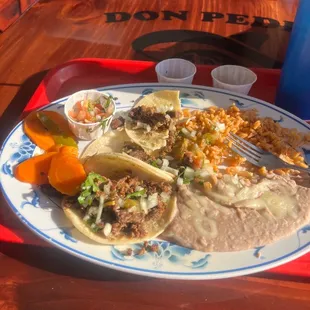 Three taco plate