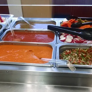 a variety of condiments