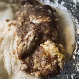 Egg and bean taco. Delish and the highlight of my taco trio. 1/2020