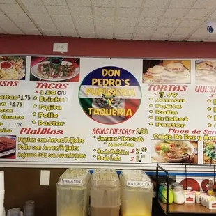 Updated picture of the menu