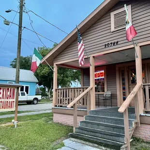 the front of the restaurant