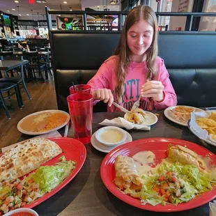 Chimi sampler and quesadilla was too much food for 2!
