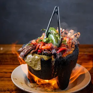Flaming Molcajete
