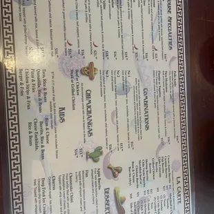 menu