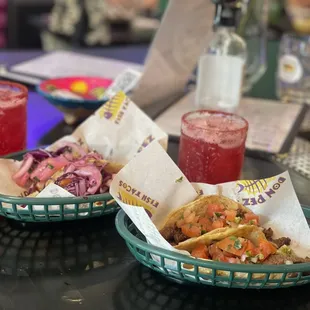 two baskets of food