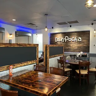 the dining area of the restaurant