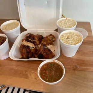 Best roasted chicken family meals in Fullerton  Homemade sides and salsa make for a healthy option on a weeknight. We love this place!