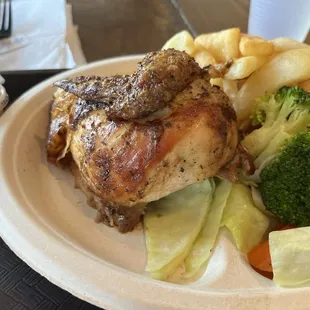 1/4 White Chicken with 2 Sides